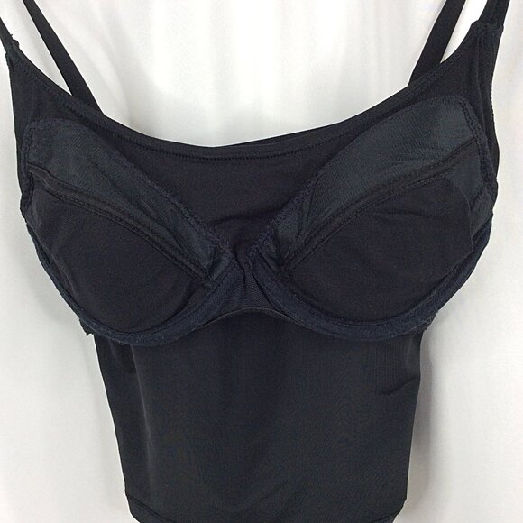 Victoria's Secret Crop Tankini Top Womens Size 32A Underwire Black Swimsuit - Picture 5 of 8